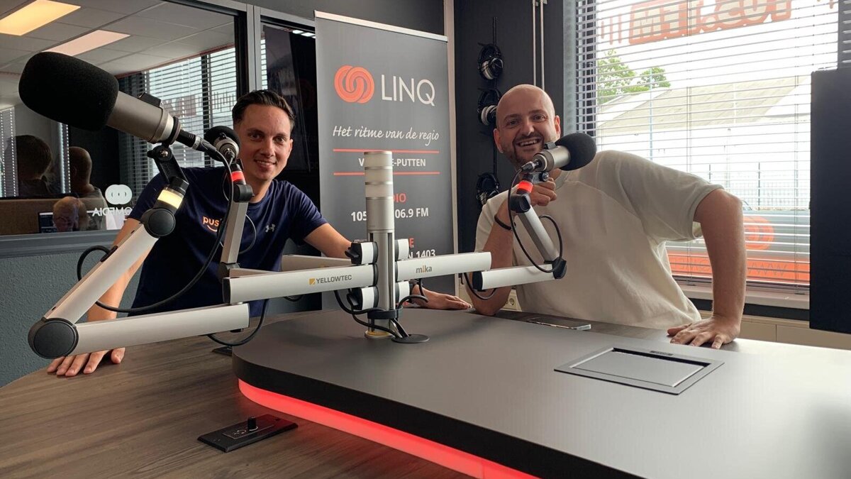 Thomas en Timon Stichting Push in radiostudio LINQ