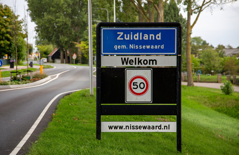 naambord zuidland -liggend