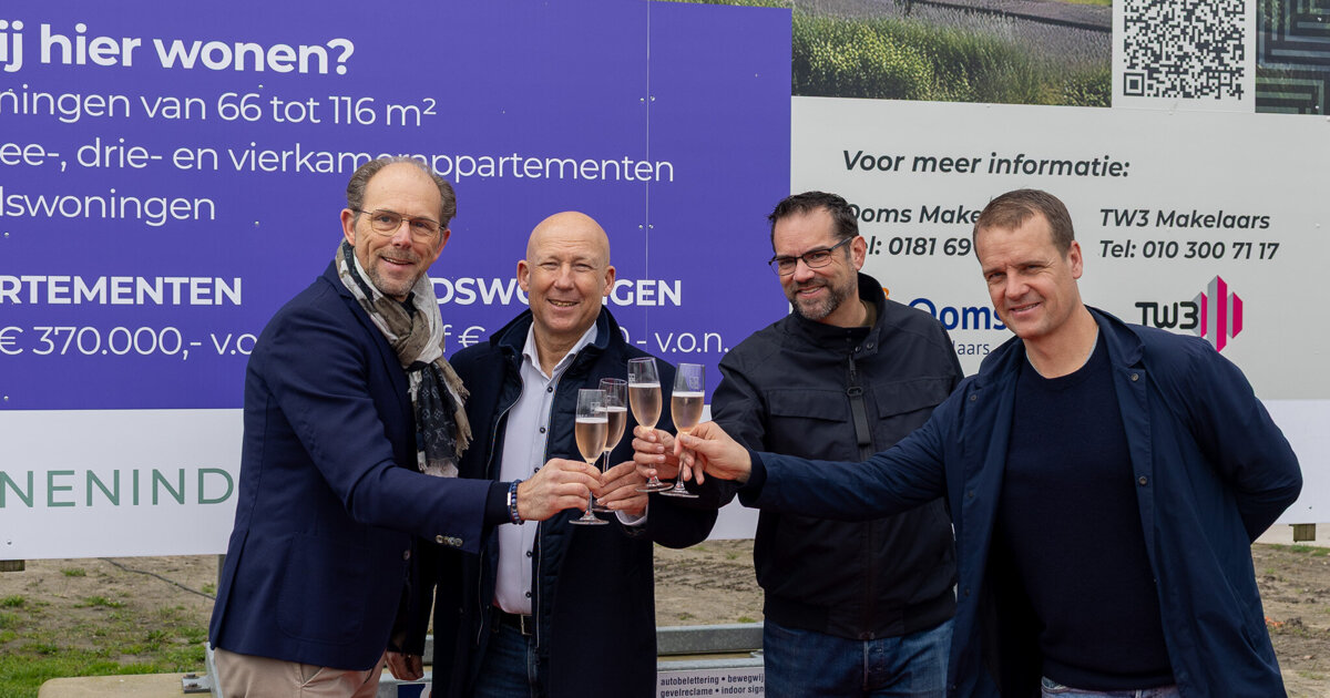 Glas geheven bij nieuwbouwproject De Loper in Spijkenisse