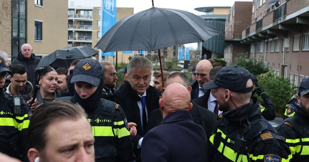 Geert Wilders bezoekt centrum van Spijkenisse