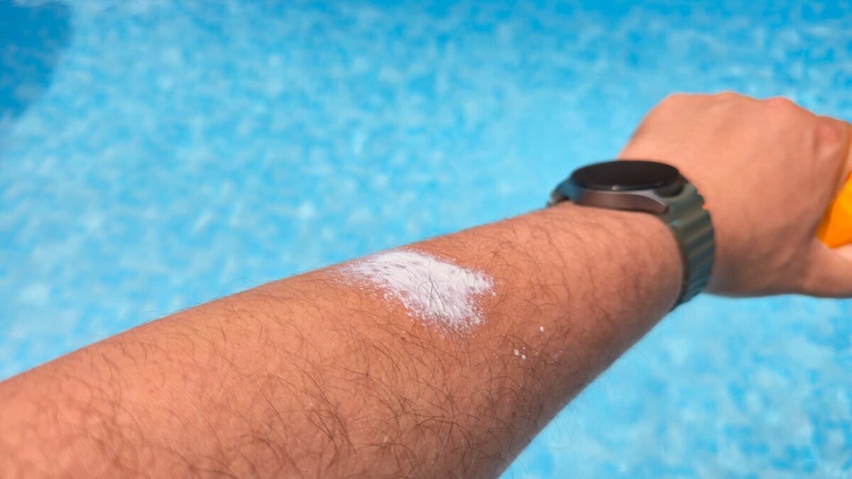Stockfoto zonnebrandcreme