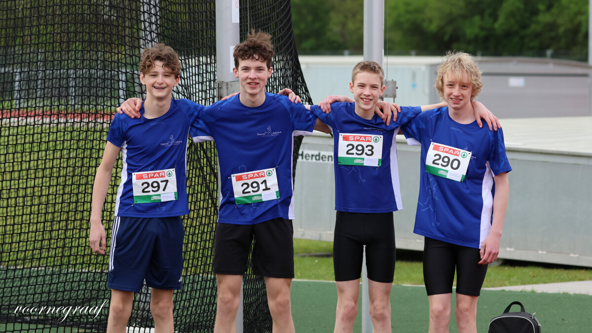 260412_Voorne Atletiek_Joey, Yannick, James, Jake